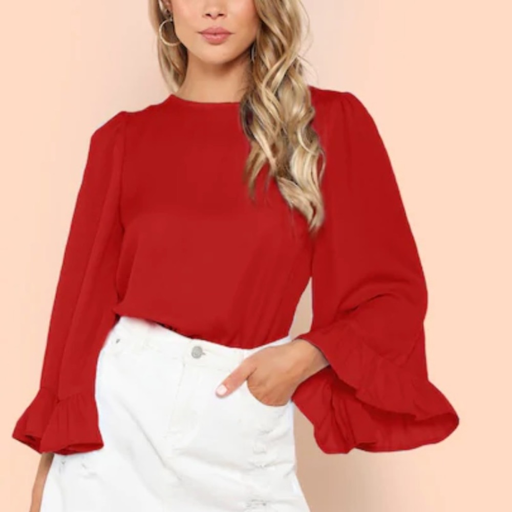 Red SHEIN Blouse